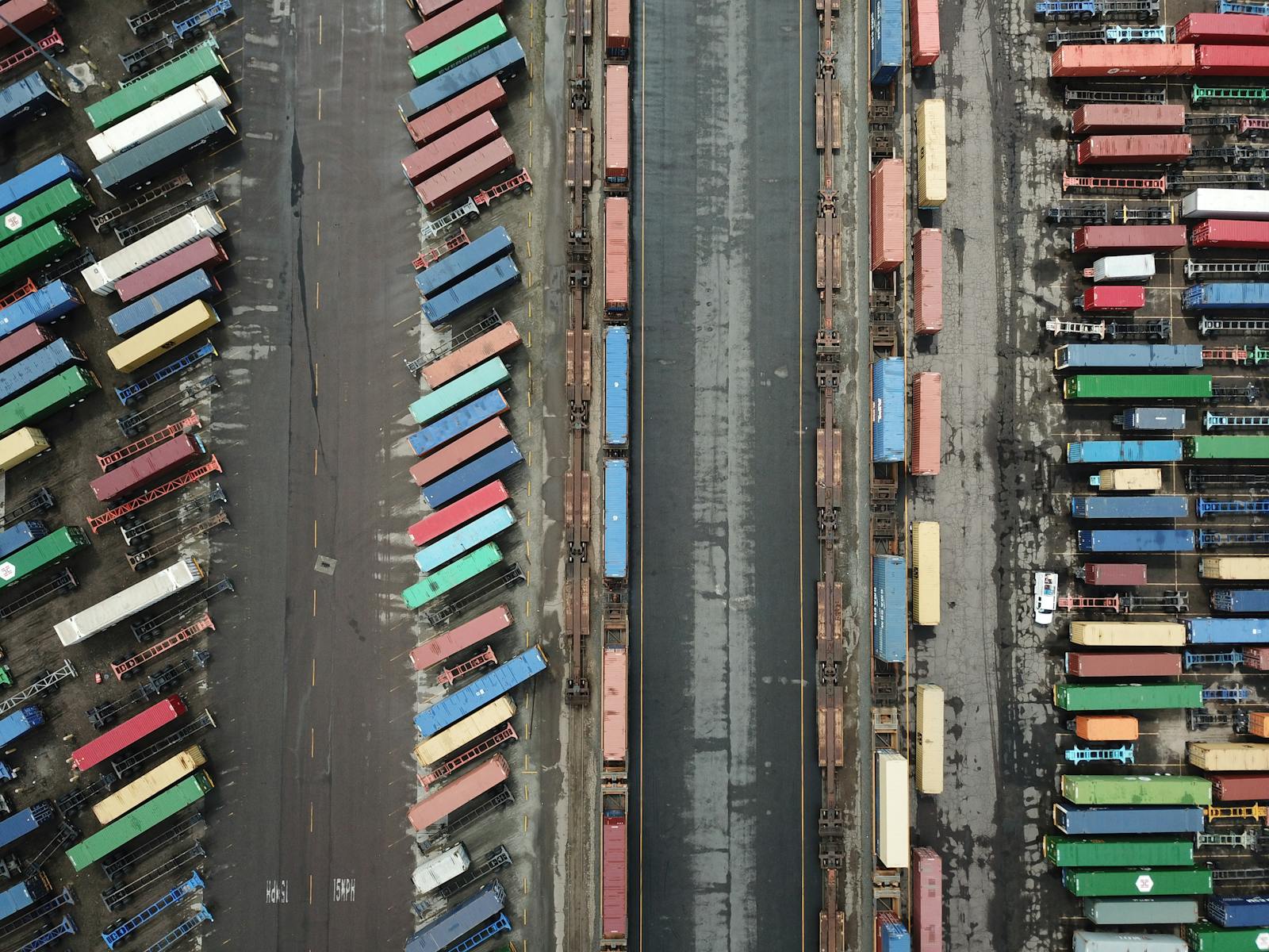 Pexels stock photo: container yard from above