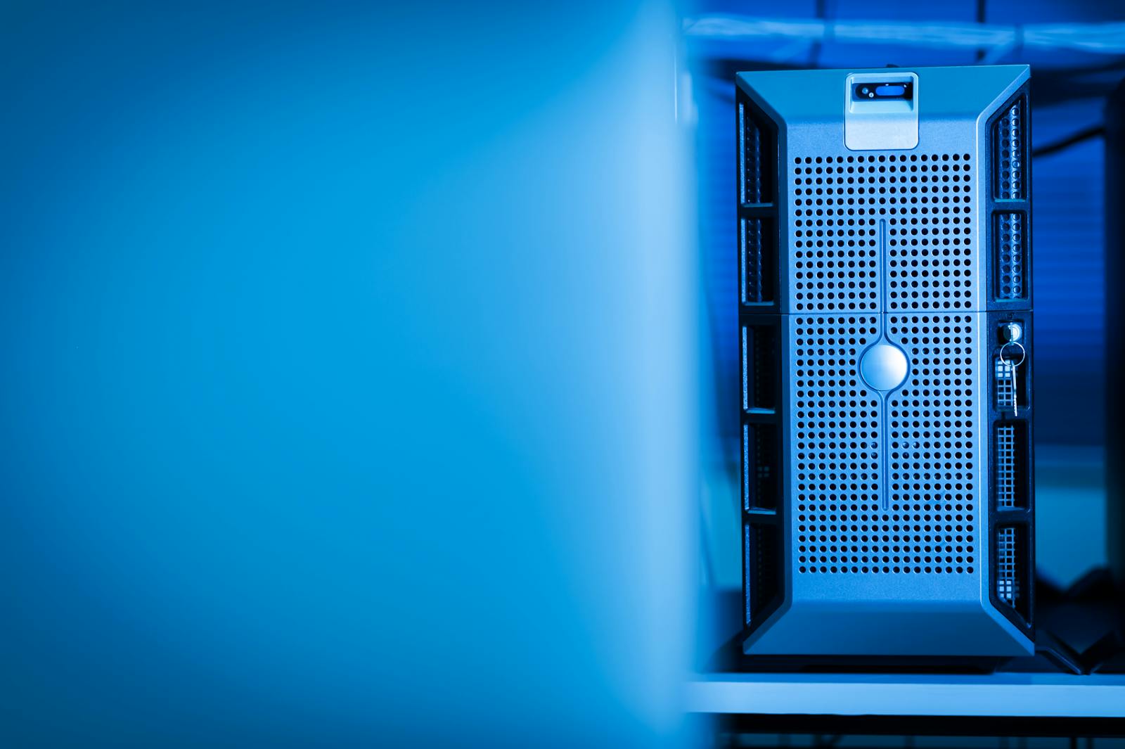 Pexels stock photo: server hardware in blue light